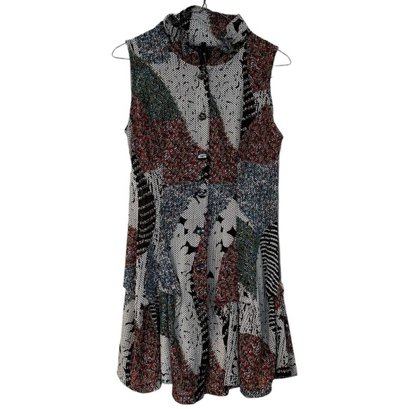 IC by Connie K Tunic Vest Loose Knit Multicolor Longline Sleeveless Gray Size S - Picture 2 of 11